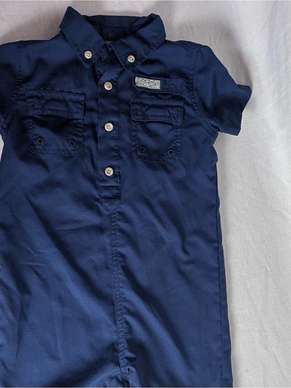 Ocean+Coast Toddler Boys Fishing Romper Lot Size 24M Matching Twins 2pc Set